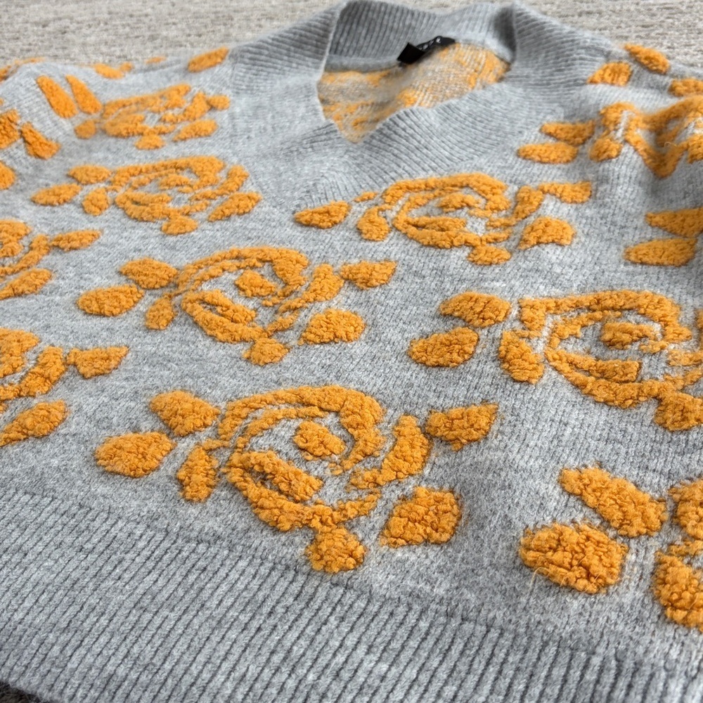TRIBAL intarsia sweater in grey/golden yellow - Picture 5 of 5